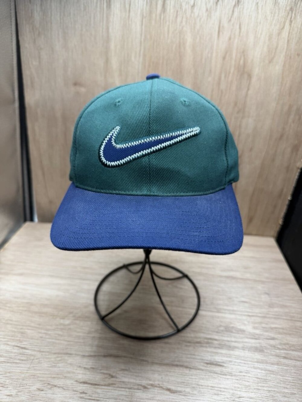 Vintage Nike Air Max Green / Black Strap Back Hat 90s Y2K